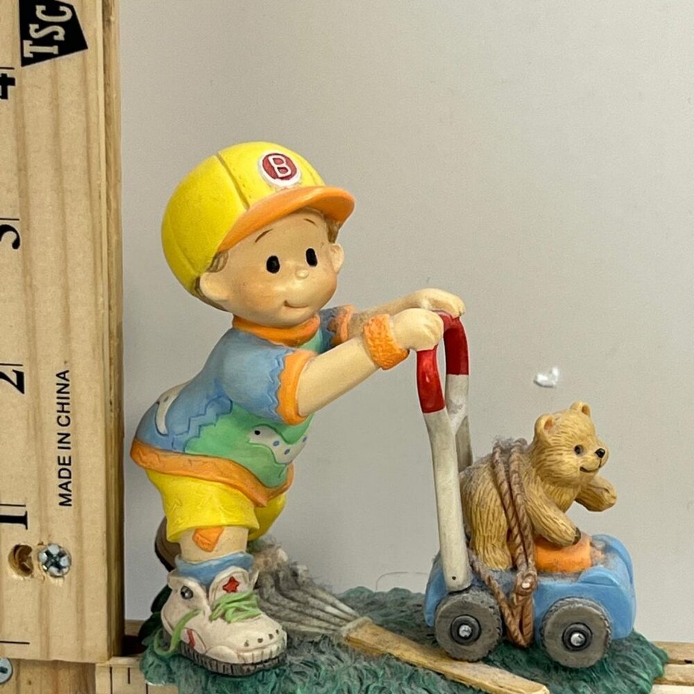 Boys Will Be Boys Teddy 'n Me Always Happy 1995 Enesco Figurine with Bear